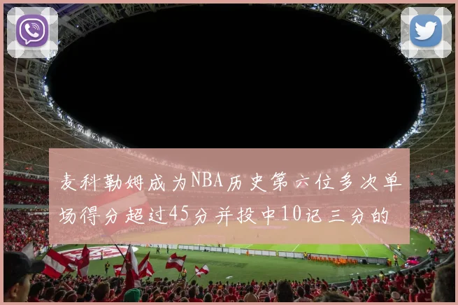 麦科勒姆成为NBA历史第六位多次单场得分超过45分并投中10记三分的球员
